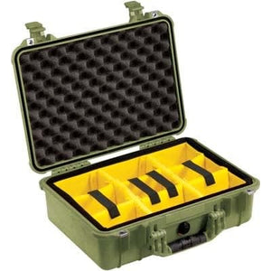Pelican Protector 1500 Case Green With Padded Dividers