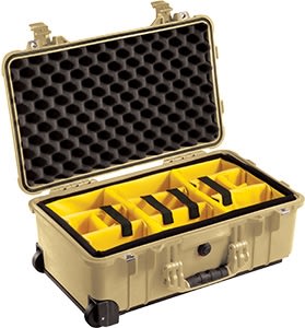 Pelican Protector 1510 Carry On Case Desert Tan  With Dividers