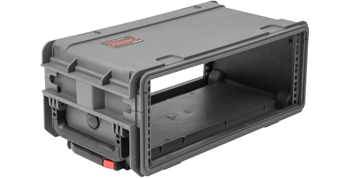 4U Injection Molded 11” Deep Rack w/Wheels, Dark Grey