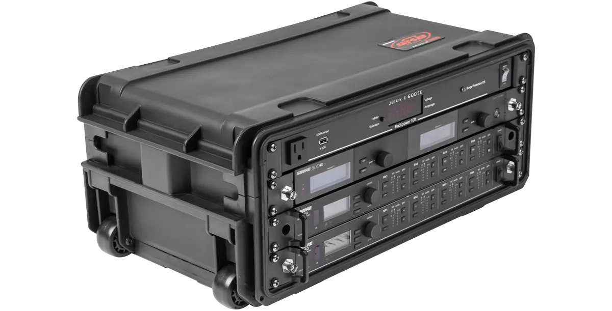 4U Injection Molded 11” Deep Rack w/Wheels, Black