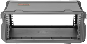 4U Injection Molded 11” Deep Rack w/Wheels, Dark Grey