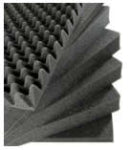 Pelican 0371 6-piece replacement foam set for Pelican 0370 case with convoluted lid foam and five black flat inserts