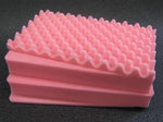 Anti-static 4-piece replacement foam set for Pelican 1510 case with pink convoluted lid foam and stacked flat inserts