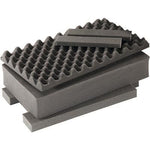 Pelican 1535AirFS 3-piece replacement foam set with convoluted lid foam and stacked black flat foam inserts for case fit
