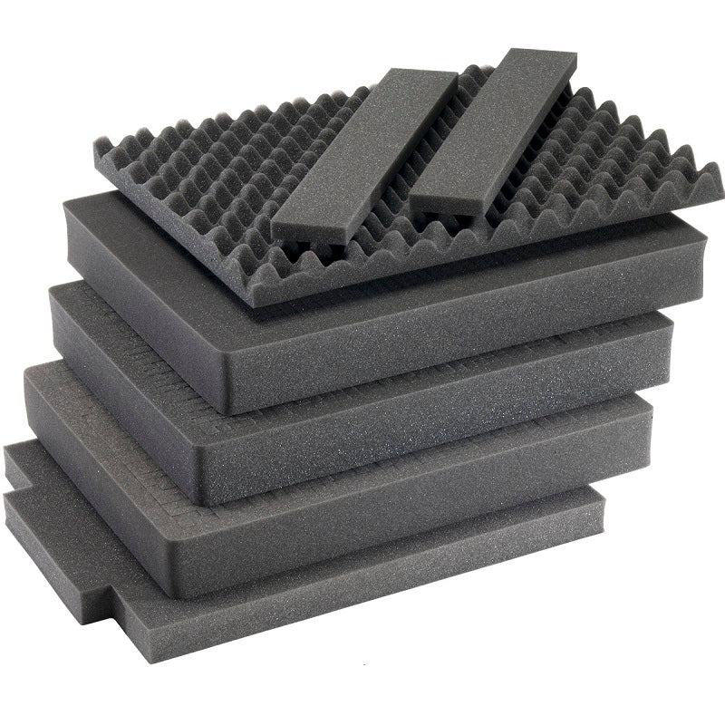 Pelican 1595 7-piece replacement foam set with convoluted lid foam and flat foam inserts