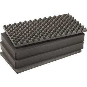 Pelican 1605AirFS 4-piece replacement foam set with convoluted top foam and layered black flat foam inserts for case fit