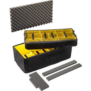 Pelican 1626 Air padded divider set with yellow fabric dividers, convoluted lid foam, and side foam strips