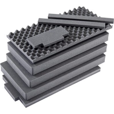 Pelican 1626 AirFS 8-piece replacement foam set with convoluted lid foam and stacked black flat foam inserts