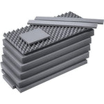 9-piece replacement foam set for Pelican 1646 Air case with convoluted top foam and layered black flat foam inserts