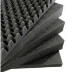 Pelican 1691 5-piece replacement foam set for Pelican 1690 case with convoluted lid foam and four black flat inserts