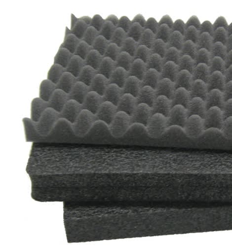 Pelican AFP1703 PE replacement foam set with convoluted top foam and two stacked black flat foam inserts