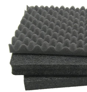 Pelican AFP1703 PE replacement foam set with convoluted top foam and two stacked black flat foam inserts