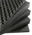 Pelican 1731 5-piece replacement foam set with convoluted lid foam and four black flat foam inserts stacked together