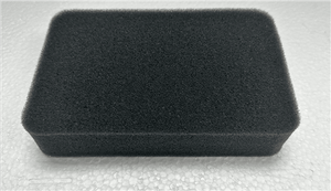 Pick N Pluck foam for Pelican M50 case with black flat replacement foam block on a white textured surface for case fit