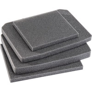 4-piece solid foam set for V100 case with four stacked black flat foam inserts designed for protective case replacement fit