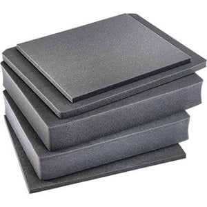 V600 4-piece replacement foam set showing convoluted lid foam and three stacked black flat foam inserts for case fit